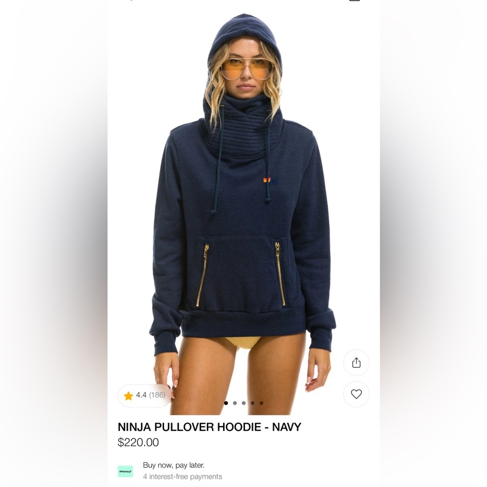 Aviator Nation Ninja Pullover Hoodie- Navy